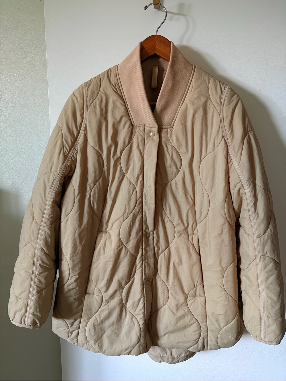 Lululemon Quilted Insulated Snap Front Jacket Pecan Tan Neutral